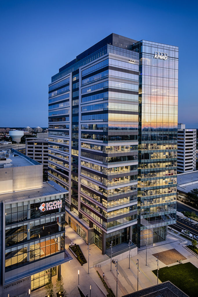 Photo of Boro Tower at dusk.